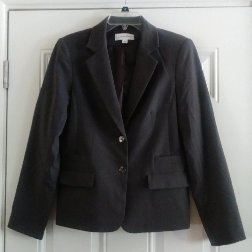 Calvin Klein Women's Blazer Color Gray Size 10